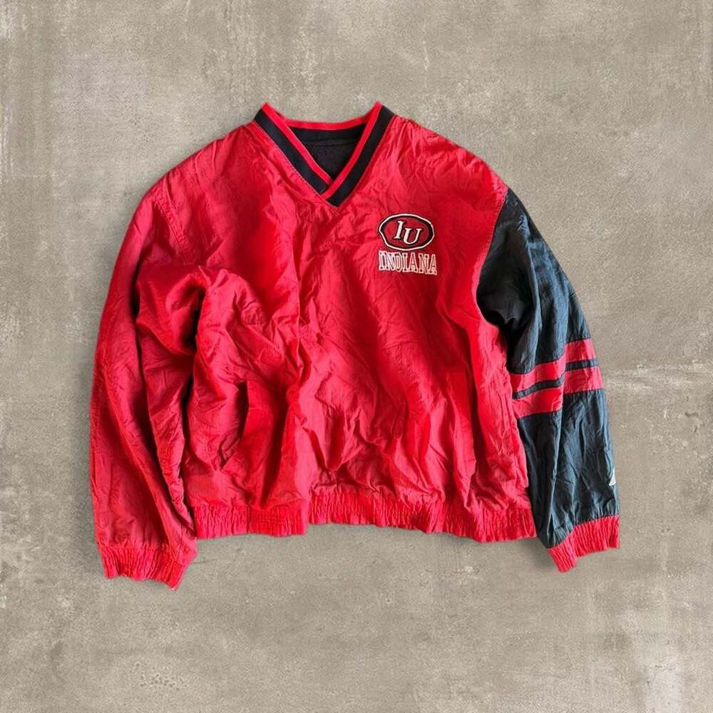 Genuine Stuff Indiana University IU Reversible Fleece Lined Windbreaker Pullover